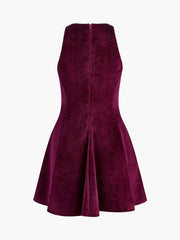 Velvet Zipper Slim Tank Dress