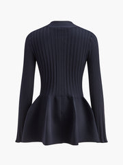 V-Neck Ruffle Button Cardigan