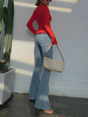 Ruffled Trim Button-Front Long Sleeve Cardigan