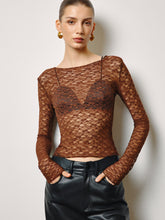Semi-Sheer Skinny Lace T-Shirt