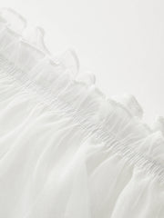 Semi-Sheer Gradient Floral Off-Shoulder Chiffon Top