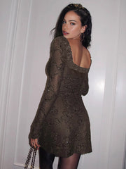 Semi-Sheer Sequins Jacquard Short Dress