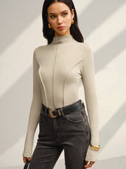 Stand Collar Piping Warm Top