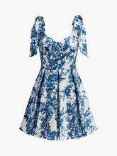 Floral Print Tie-Strap Sweetheart Dress