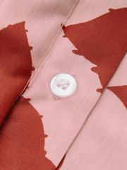 Floral Print Shirt Jumpsuit