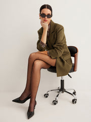 Suede Effect Back-Slit Blazer