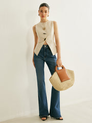 Metal Detail Split Vest