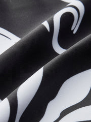 Printed Cutout V-Neck One-Piece Swimsuit