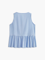 Bow-Front Panel Pleated Blouse