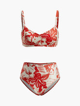 Tropical Print Metal Clasp Bikini Set