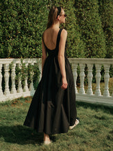 Backless Pleated Sleeveless Long Dress