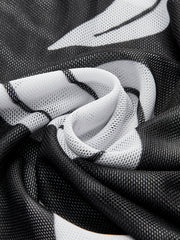 Sheer Printed Mesh Beach Cover-Up Skirt