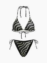 Wave Pattern Triangle Bikini Set