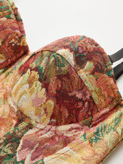 Floral Jacquard Bustier Corset Top