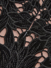 Floral Jacquard Bow Straps Dress