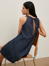 Back Tie Denim Dress