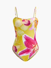 Jersey Cut-Out Floral One-Piece Swimsuit