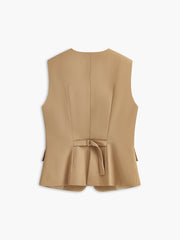 Button-Front Belted Vest