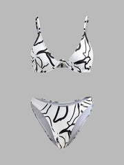 Abstract Print Triangle Bikini Set