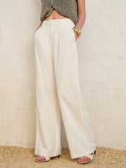 Cotton & Linen High-Waisted Pocketed Pants