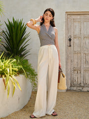 Gingham Halter Wrap Top