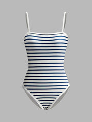 Striped Spaghetti Strap One-Piece Swimsuit