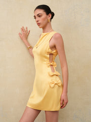 Bow-Detail Side Cutout Dress