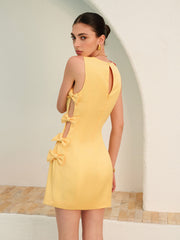 Bow-Detail Side Cutout Dress