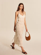 Semi-Sheer Strappy Pleated Dress