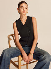 V-Neck Buttoned Vest