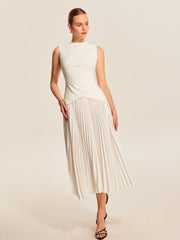 Sleeveless Pleated Dress