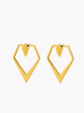 Geometric V-Shaped Gold Stud Earrings