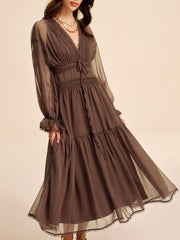Boho Semi-Sheer Chiffon Dress