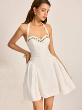 Tie Neck Floral Corset Dress