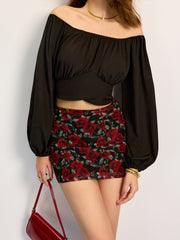 Off-Shoulder Tie Back Blouse