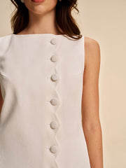 Button-Detail A-Line Dress