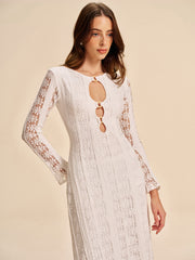 Cutout Detail Lace Dress