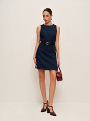 Denim Shift Dress Without Belt