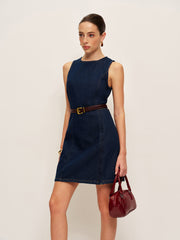 Denim Shift Dress Without Belt