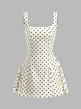 Polka Dot Lace-Up Back Dress