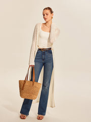 Lace Knit Metal Detail Cardigan