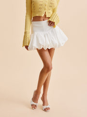 Bubble Hem Mid-Waist Skirt