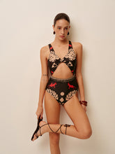 Printed Cutout One-Piece Swimsuit