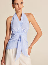 Striped Halter Tie Top