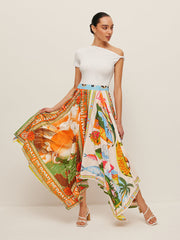 Printed Handkerchief Hem Skirt