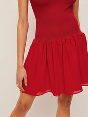 Sleeveless Knit Chiffon Dress