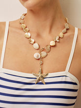 Shell & Starfish Pendant Pearl Necklace