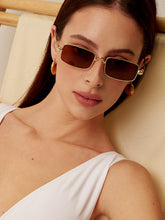 Retro Square Metal Frame Sunglasses