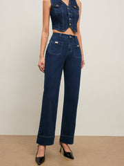 Classic High-Waisted Straight-Leg Jeans
