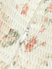 Ruffle Strap Tie-Waist Slit Floral Dress